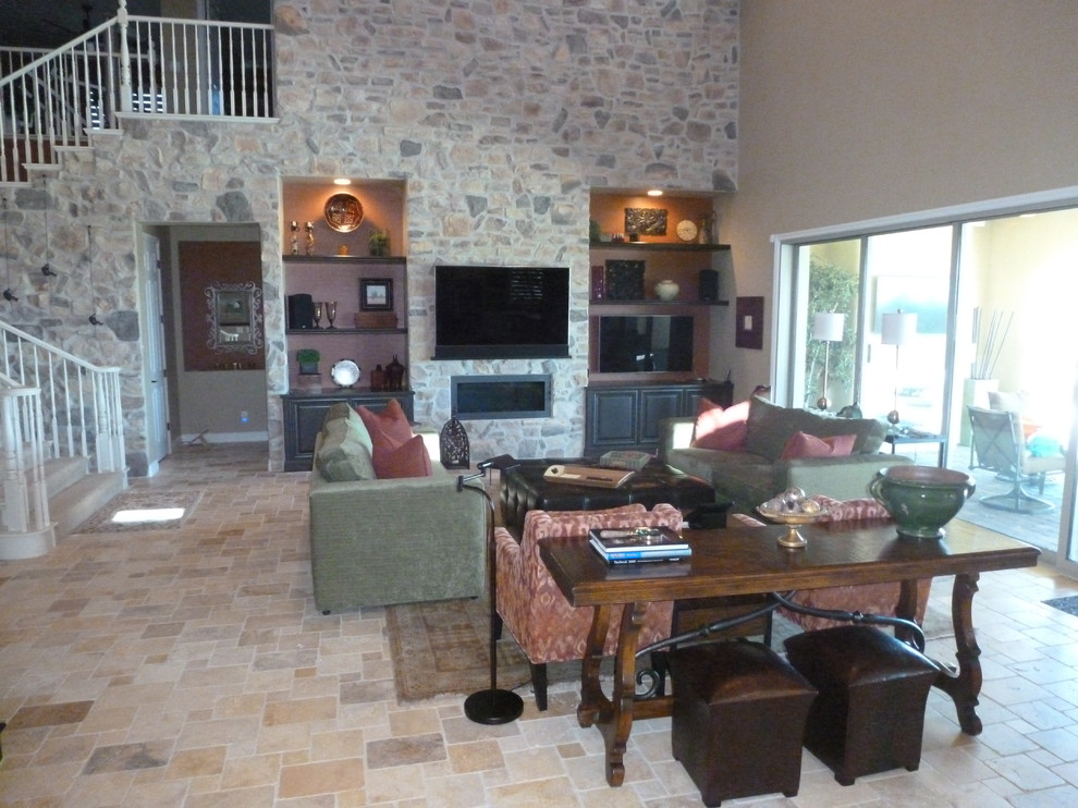 Our Work Traditional Family Room Las Vegas by Gary Adams