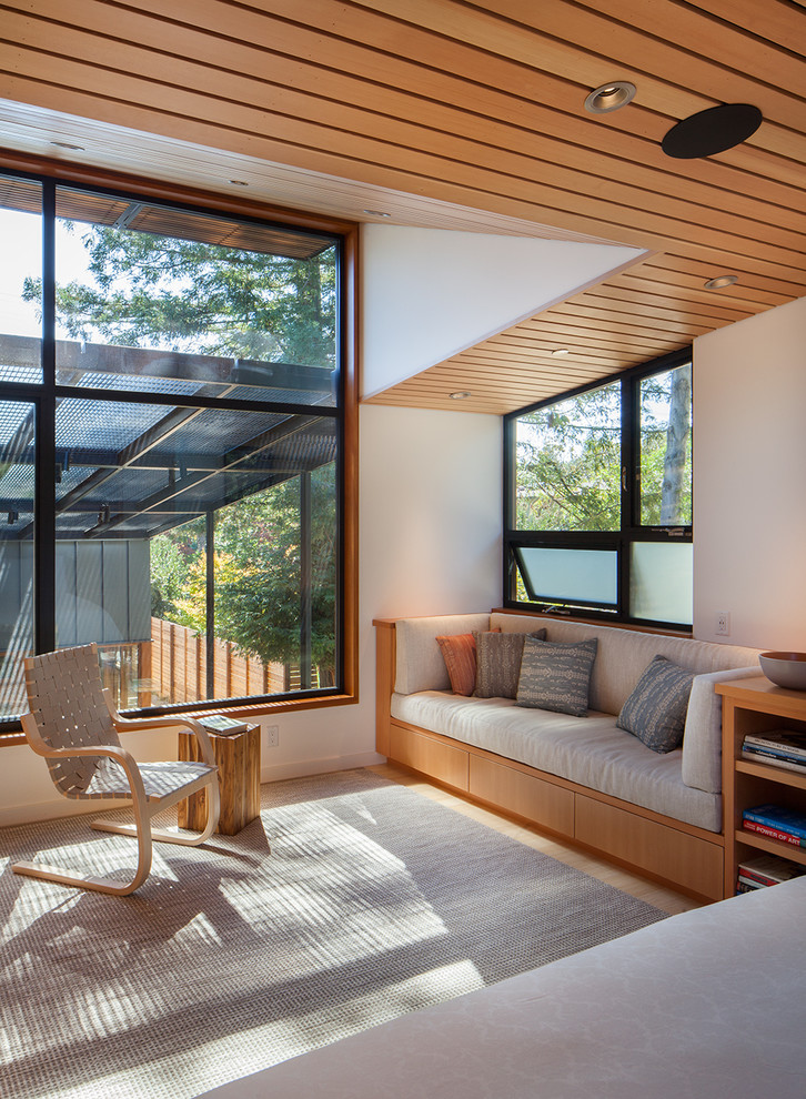 Inspiration for a small scandinavian family room remodel in San Francisco with no fireplace and no tv