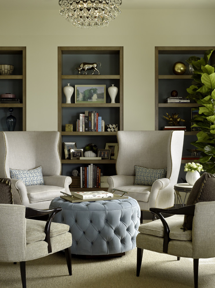 Family room - contemporary family room idea in San Francisco with beige walls and no tv