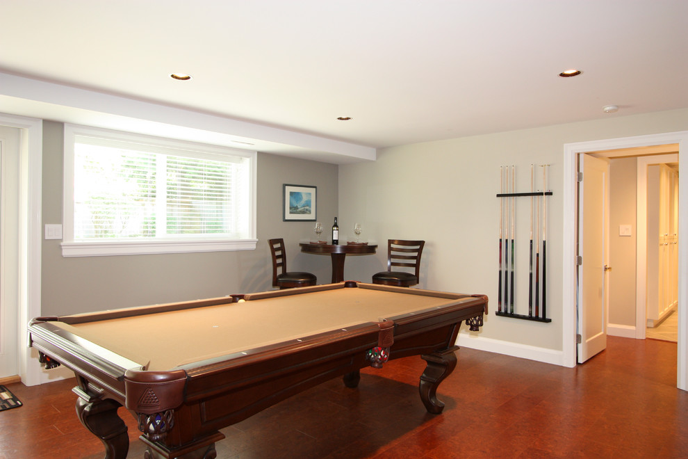 Design ideas for a traditional games room in Vancouver.