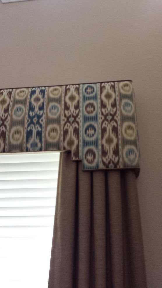 Padded Cornice Board with Panel Southwestern Family Room Dallas