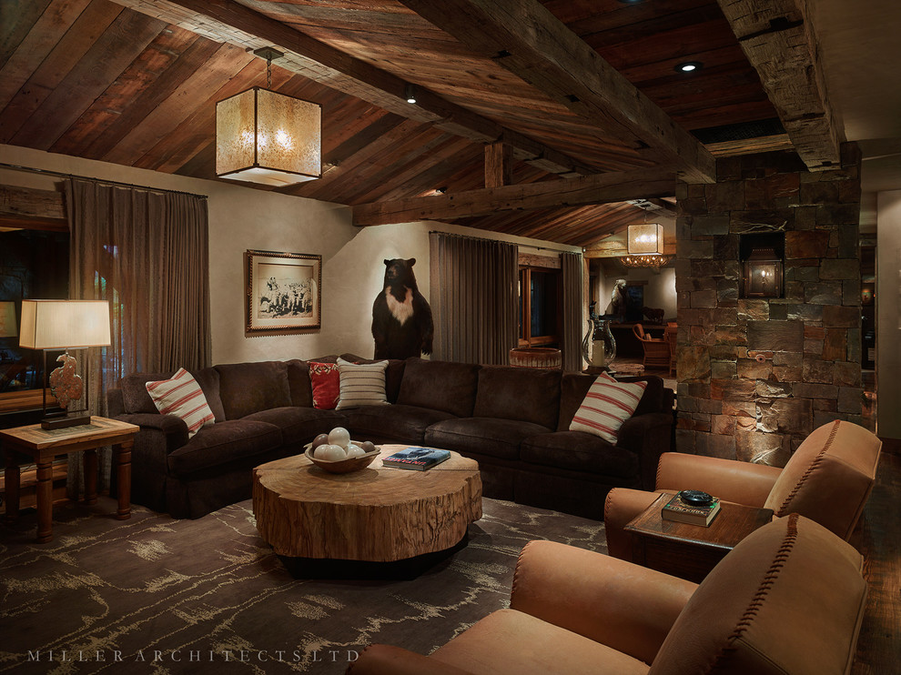 Inspiration for a rustic games room in Other.