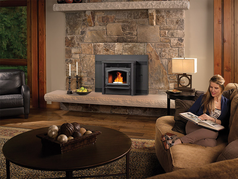 Pellet Stoves & Inserts Midcentury Family Room Seattle by Lopi