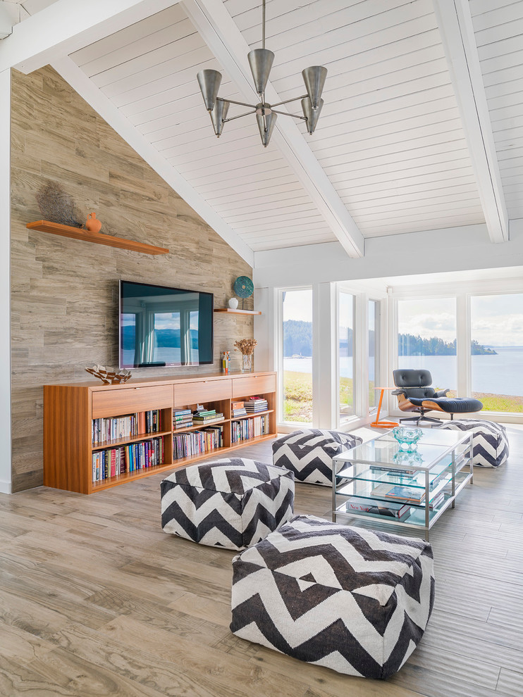 Family room - coastal family room idea in Vancouver