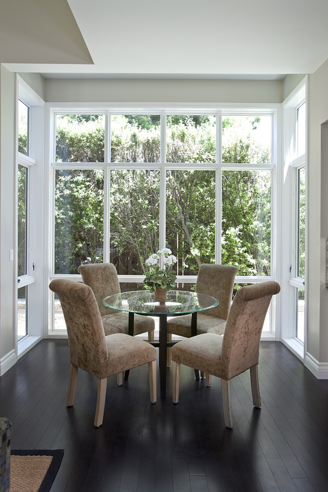 Family room - modern dark wood floor family room idea in San Francisco