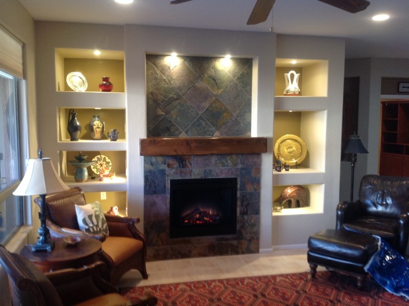 Phoenix Custom Media Walls & Niches Traditional Family Room