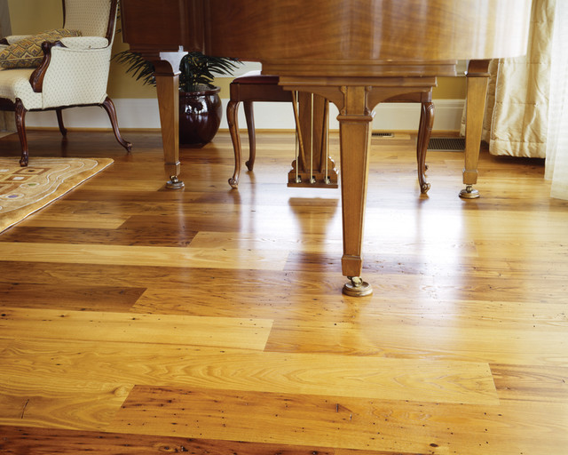 Piano Room Complete with Reclaimed Chestnut Flooring Traditional Games Room New York by