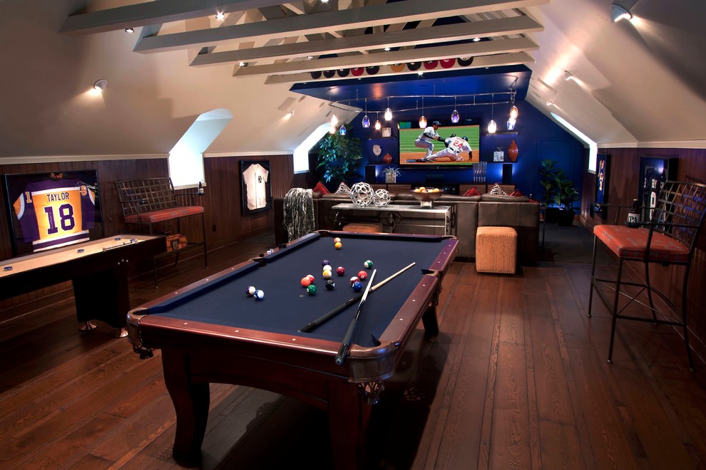This is an example of an eclectic games room in San Francisco.