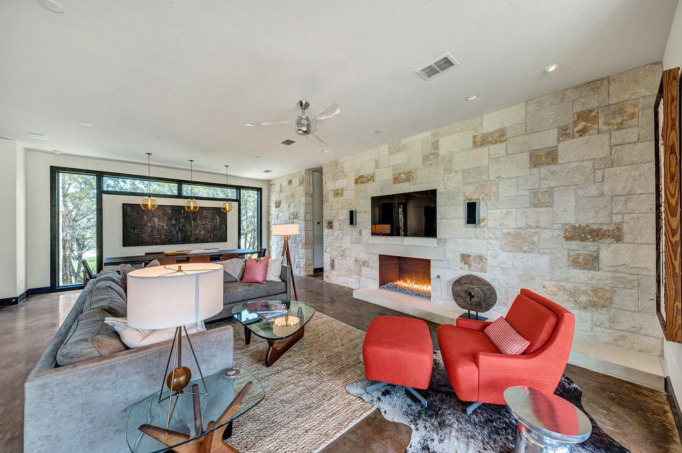 Inspiration for a contemporary family room remodel in Dallas