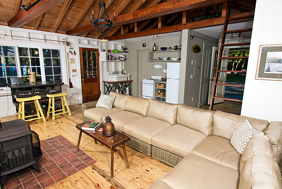 Pleasant Lake, NH Cottage Renovation Traditional Family Room