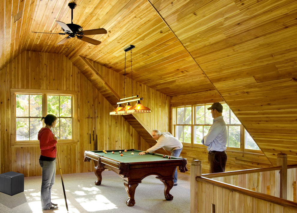 This is an example of a contemporary games room in Boston.
