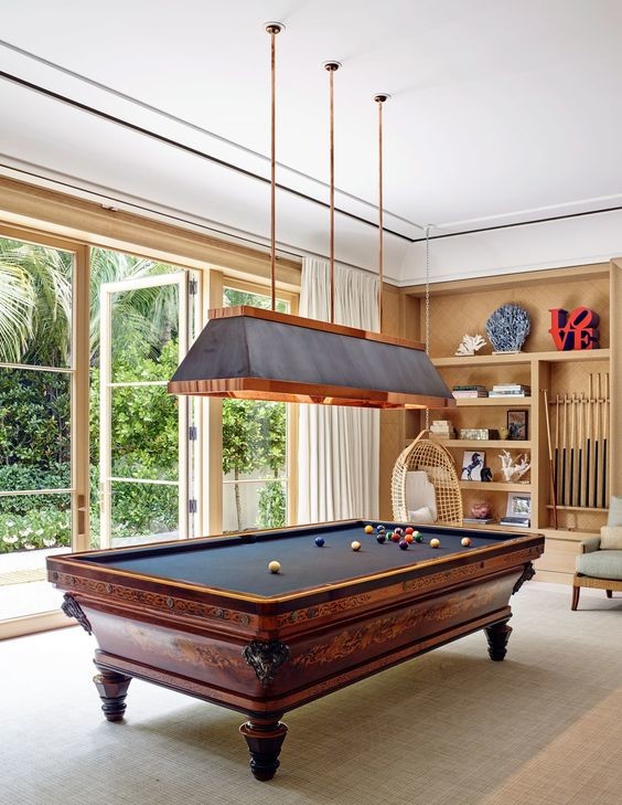 Pool Table Billiards Room Mediterranean Family Room Chicago by