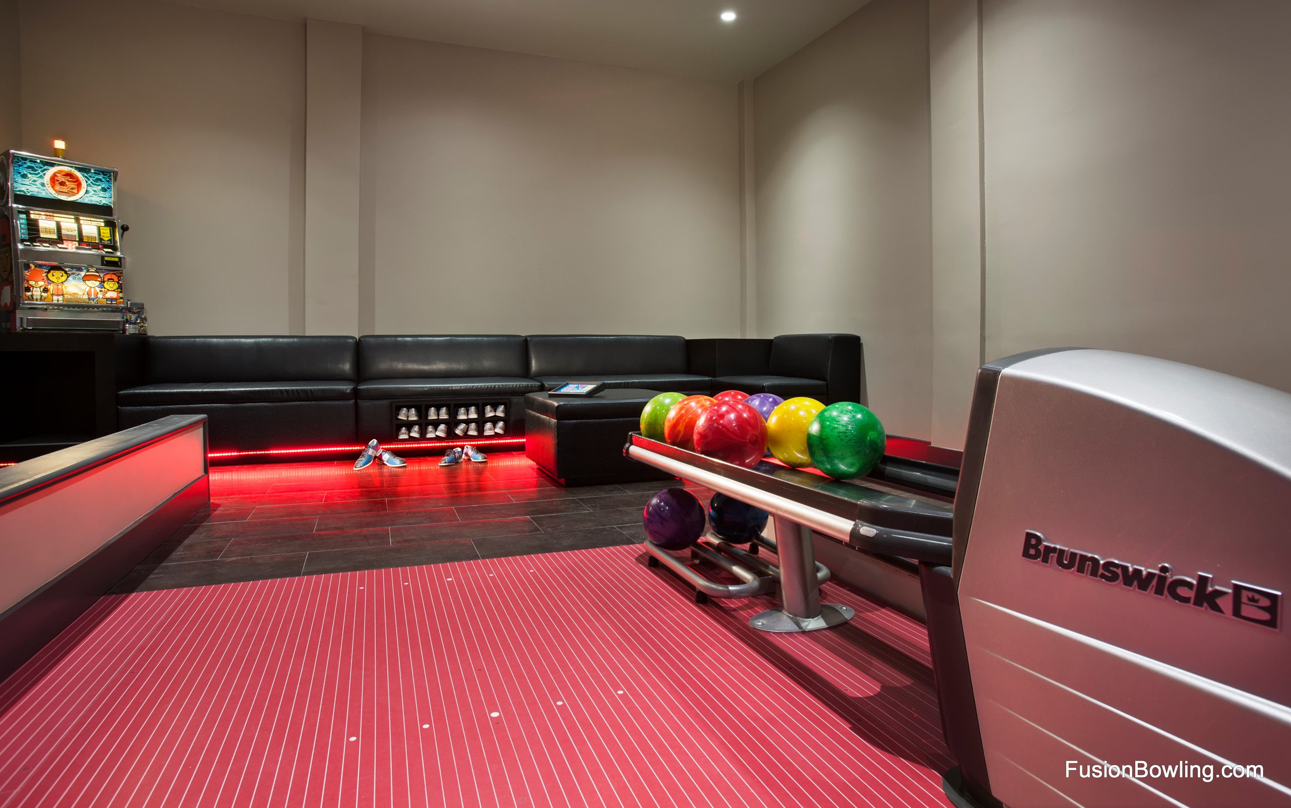 Private Bowling Alley For Hip Hop Music Label S Studio Industrial Family Room Miami By Fusion Bowling Houzz