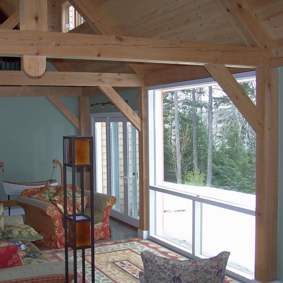 Private Residence, Post and Beam Addition Contemporary Games Room