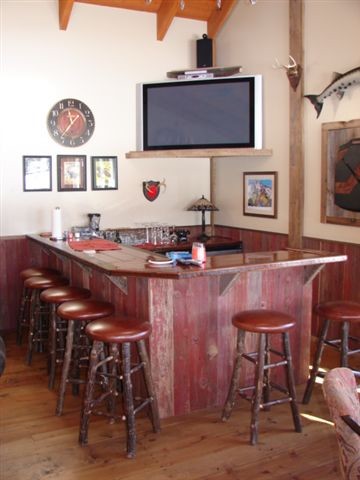 Rustic Reclaimed Barn Wood Bar