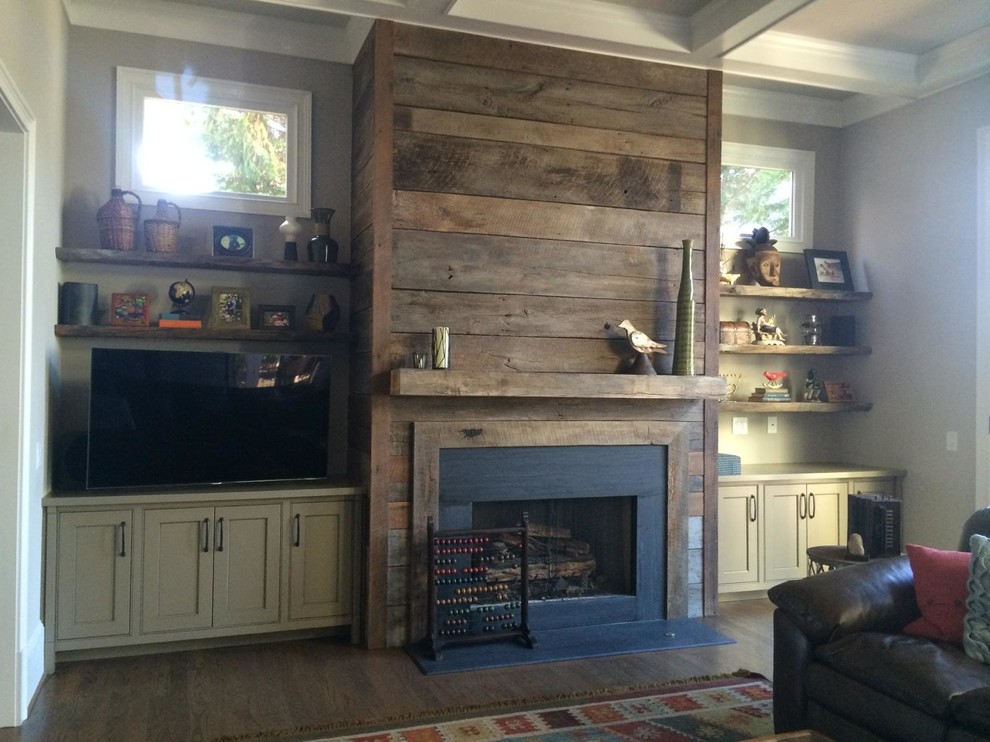 Reclaimed Wood Fireplaces In Atlanta Rustic Family Room Atlanta By Atlanta Specialty Woods