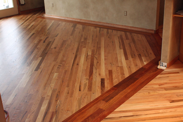 Red Oak Flooring With Brazilian Cherry, Hardwood Floor Borders Ideas