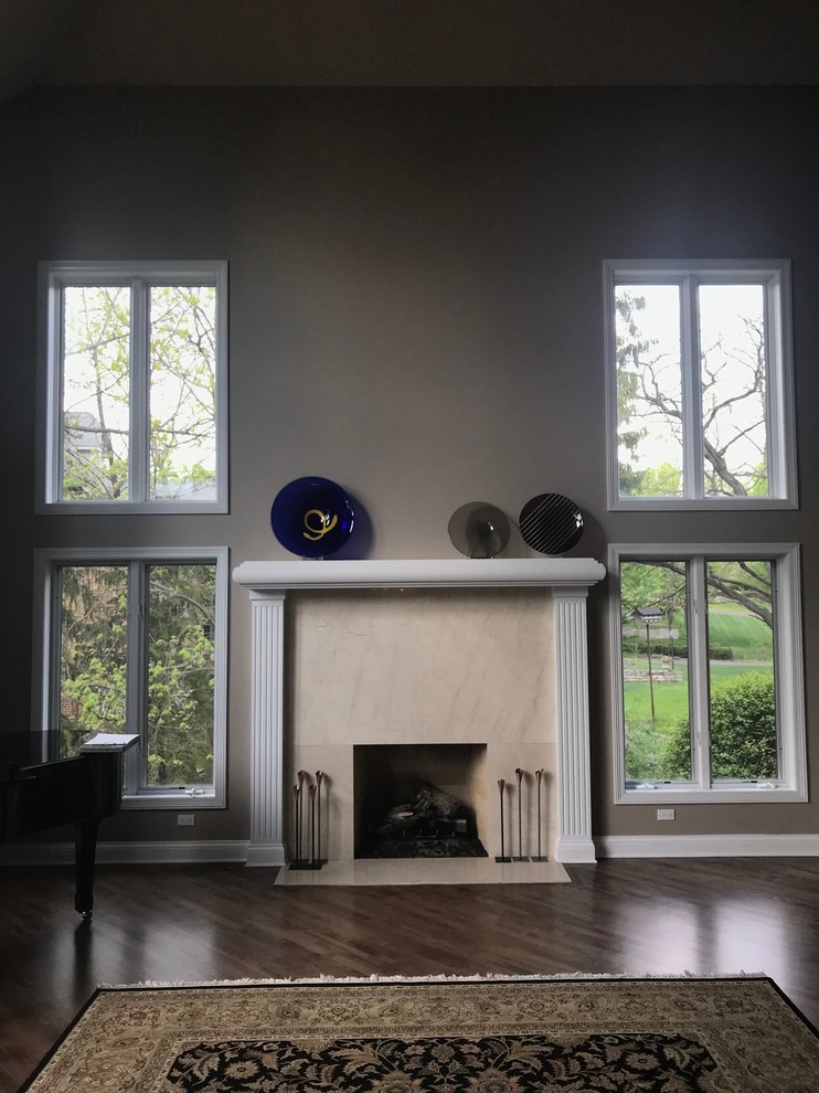 Refacing Fireplaces Before/After Games Room Chicago by ADV