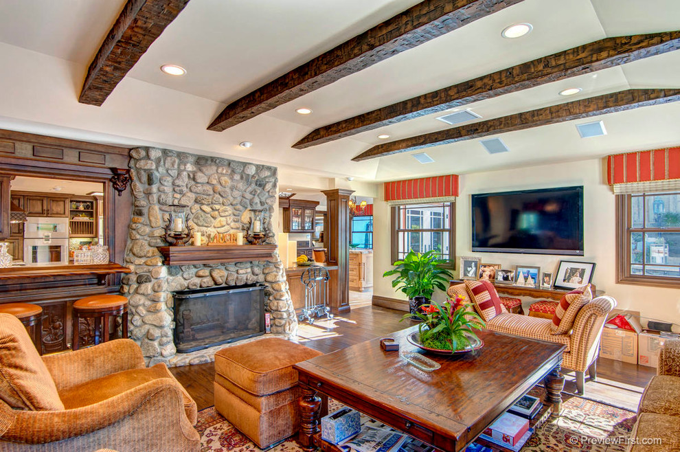 Remodels Craftsman Family Room Orange County by Hartung