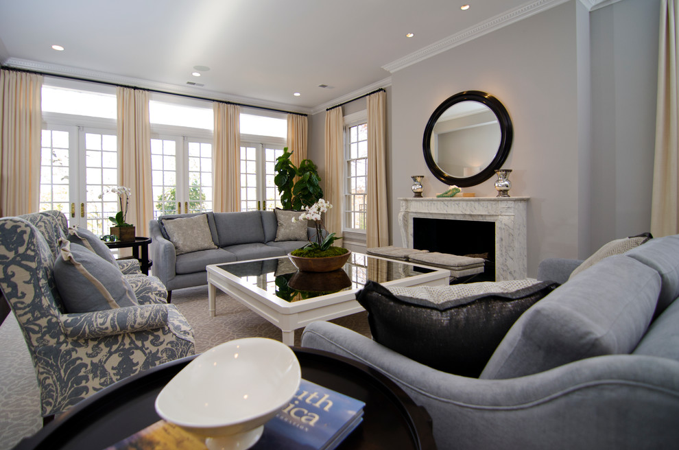 Inspiration for a contemporary family room remodel in DC Metro