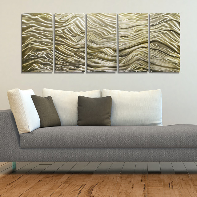 River Of Gold Large Contemporary Abstract Metal Wall Artwork Room Miami By Jon Allen Fine Art Houzz Ie - Metal Wall Artwork Large