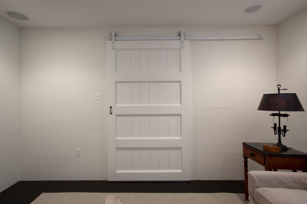 Inspiration for a farmhouse family room remodel in Philadelphia