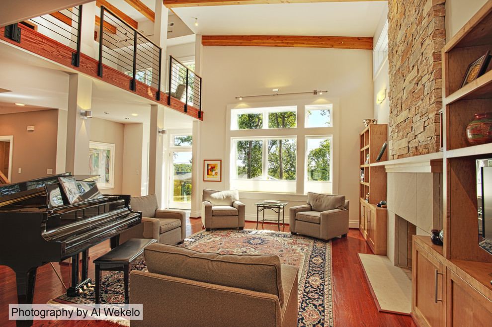Example of a trendy family room design in Richmond
