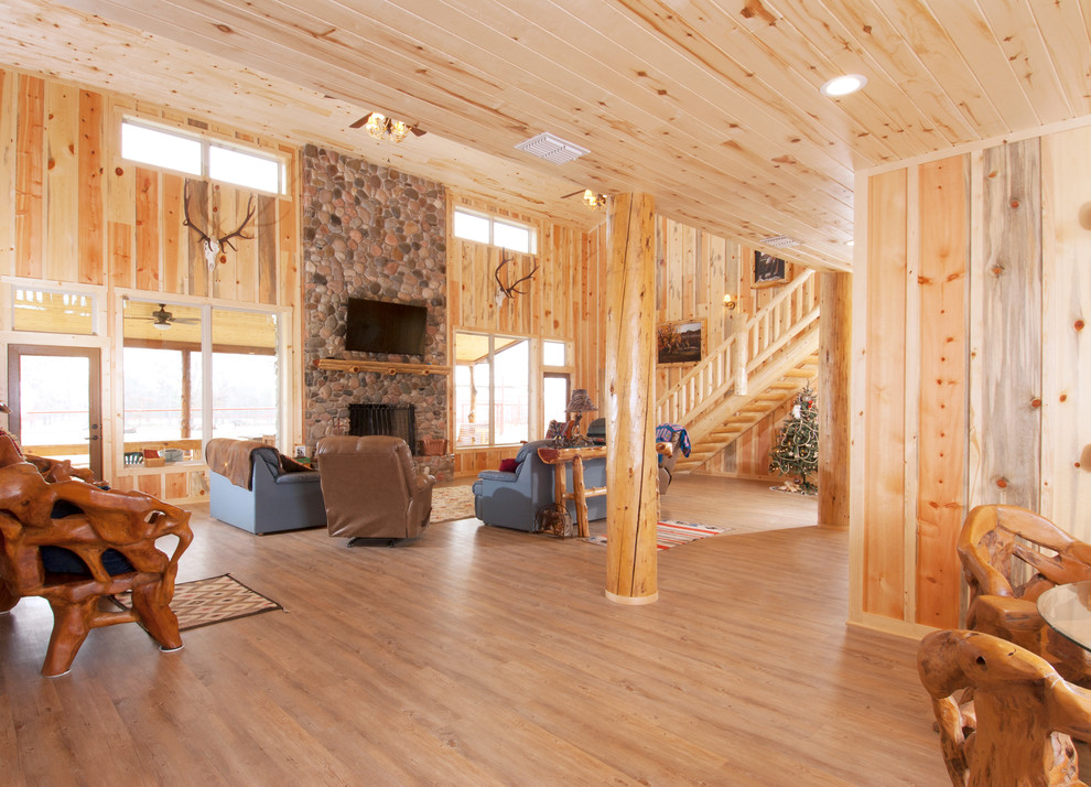 Rustic Cabin Addition Rustic Family Room Dallas by Hamilton