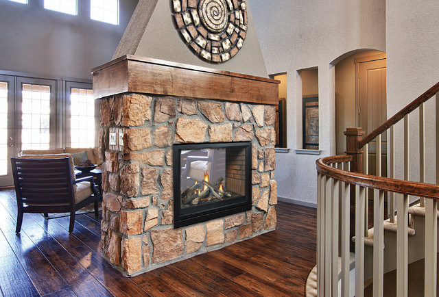 Rustic Center of Room See-Through Fireplace - White Mountain Hearth -  Contemporary - Games Room - St Louis - by White Mountain Hearth- Empire  Comfort Systems | Houzz UK