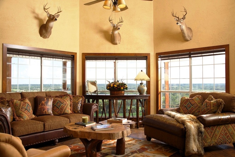 Inspiration for a rustic family room remodel in Albuquerque