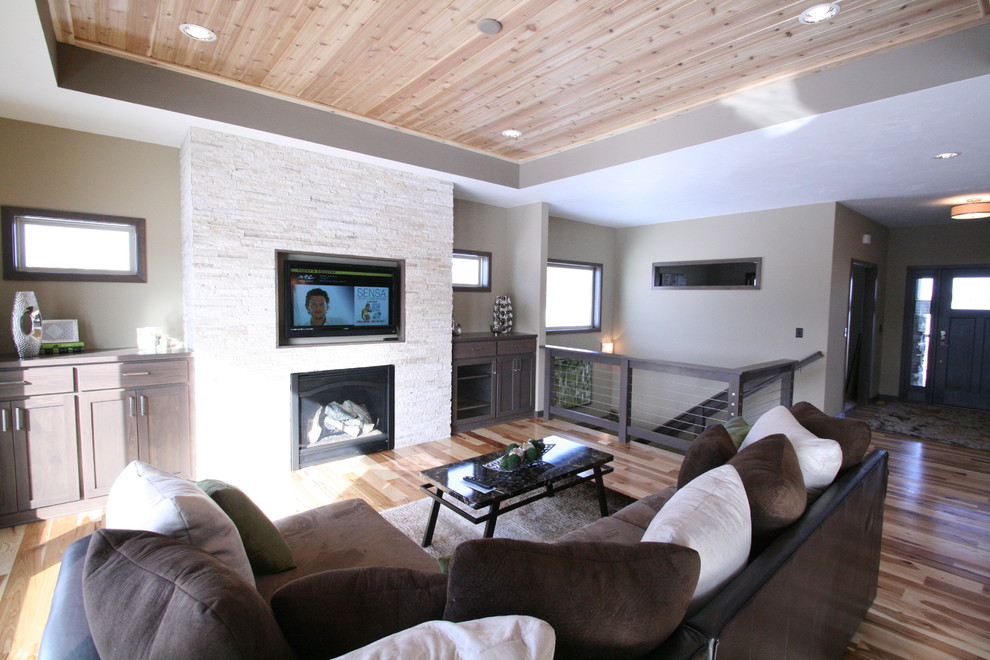 Inspiration for a contemporary family room remodel in Minneapolis