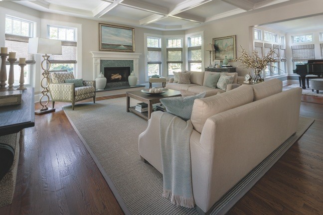 Family room - coastal family room idea in New York