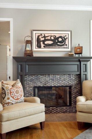 Painted Fireplace Mantels Add Pizzazz, Grey Fireplace Mantels