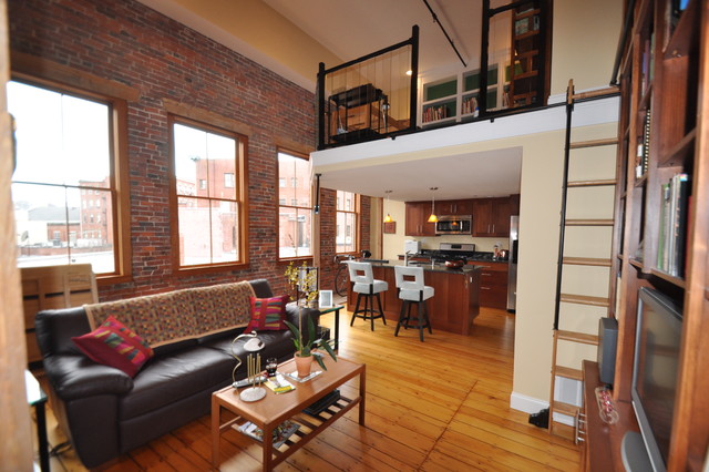 Simple Loft Kitchen Design-Project 494 - Industrial - Sala de estar