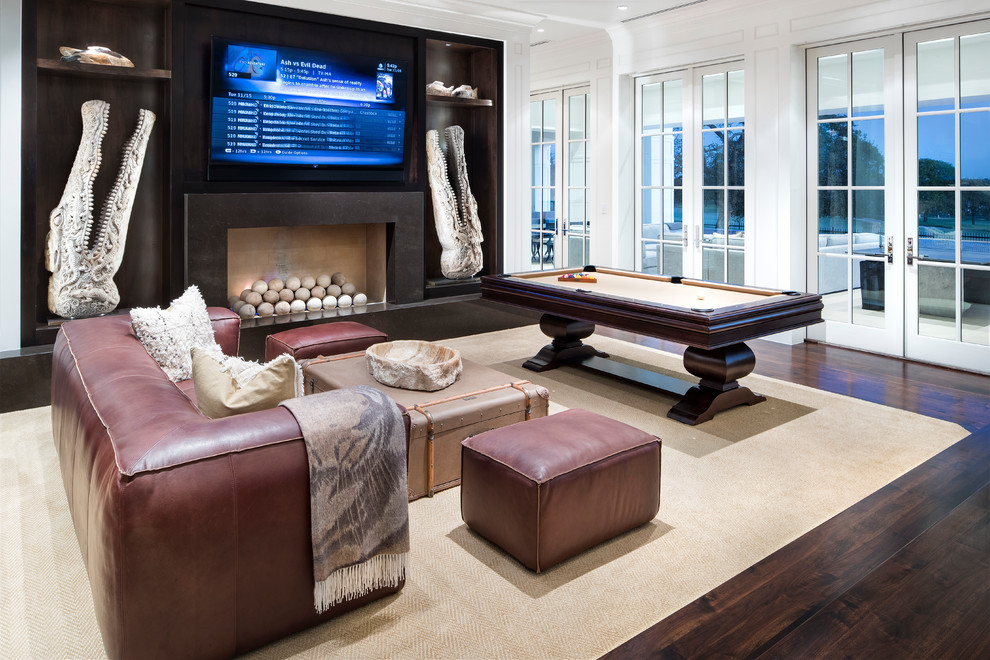Design ideas for a contemporary games room in Austin.