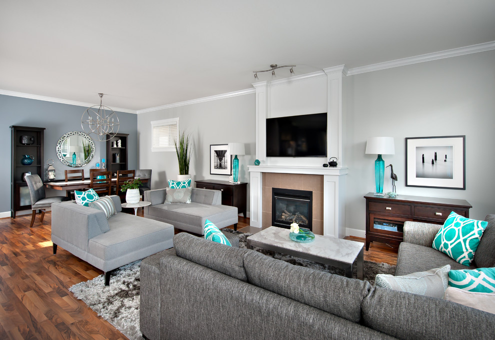Inspiration for a contemporary family room remodel in Vancouver