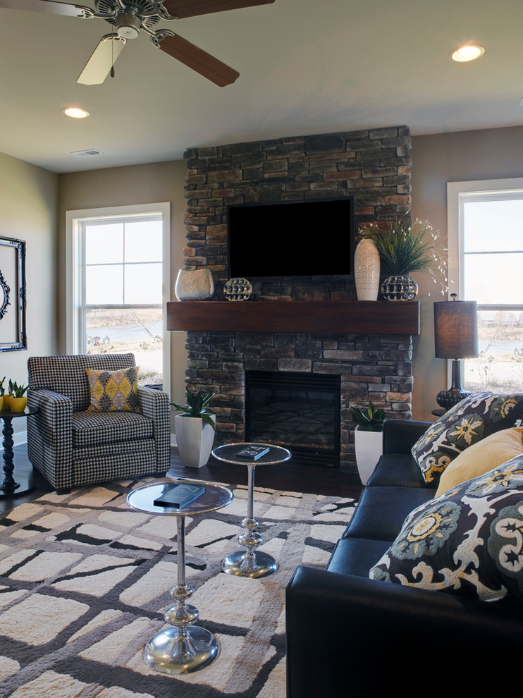 Stone Fireplaces - Transitional - Family Room - Other - by Jagoe Homes