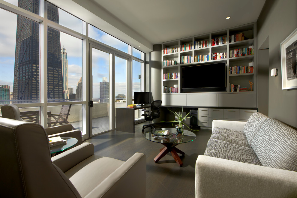 Modernes Wohnzimmer in Chicago