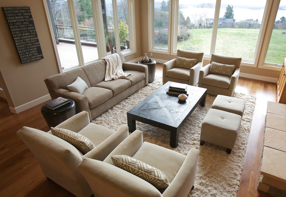Family room - contemporary family room idea in Seattle