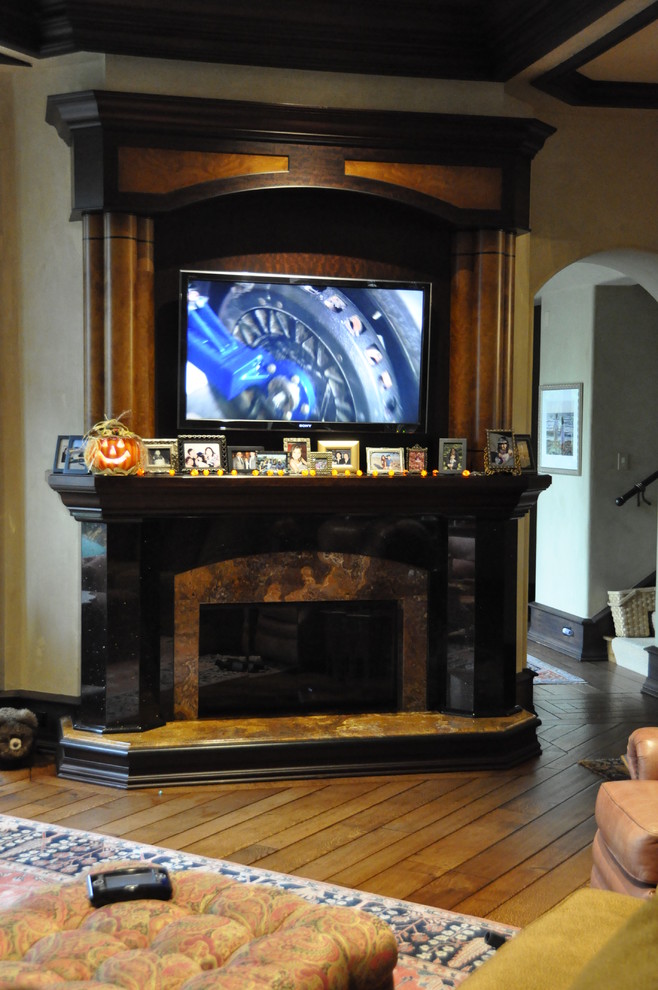 Stunning TV and Fireplace install Traditional Family Room