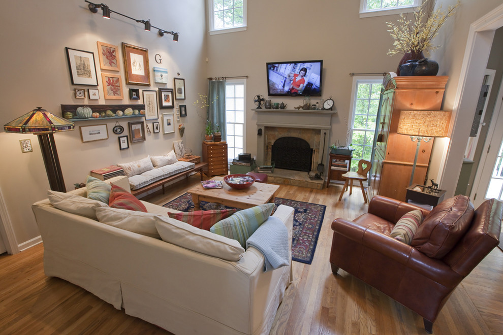 Example of an eclectic family room design in Atlanta
