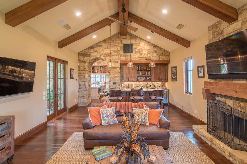 Texas Hill Country Home Mediterranean Family Room Austin By Jenkins Custom Homes Houzz