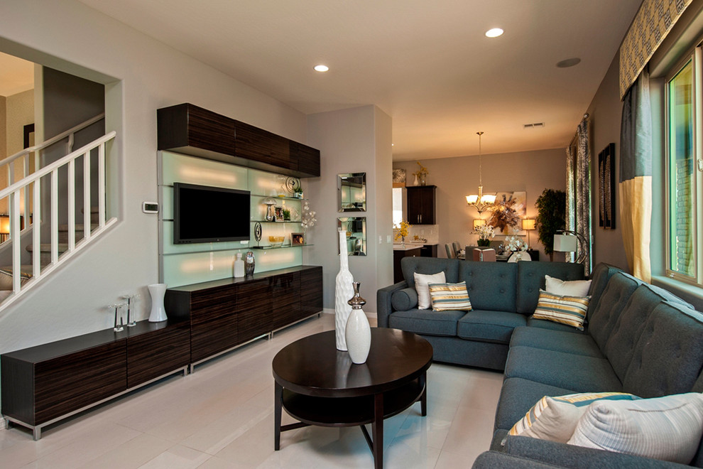 Example of a trendy family room design in Phoenix