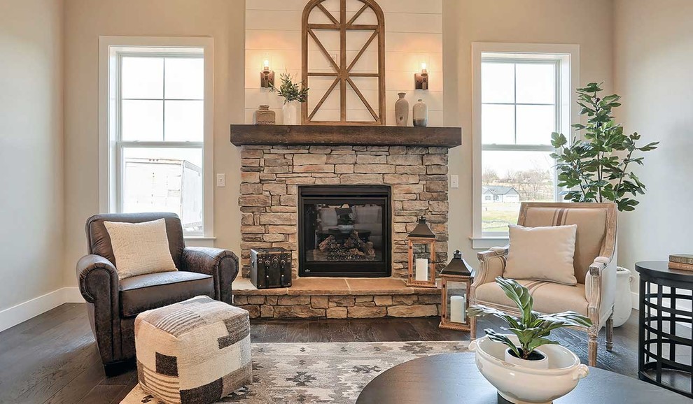 The Northfield at The Crossings at Sweetbriar Rustic Living Room