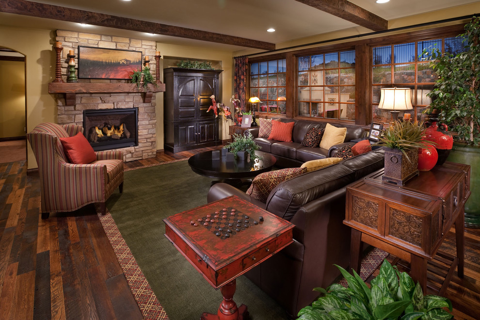 Family room - mediterranean family room idea in Denver