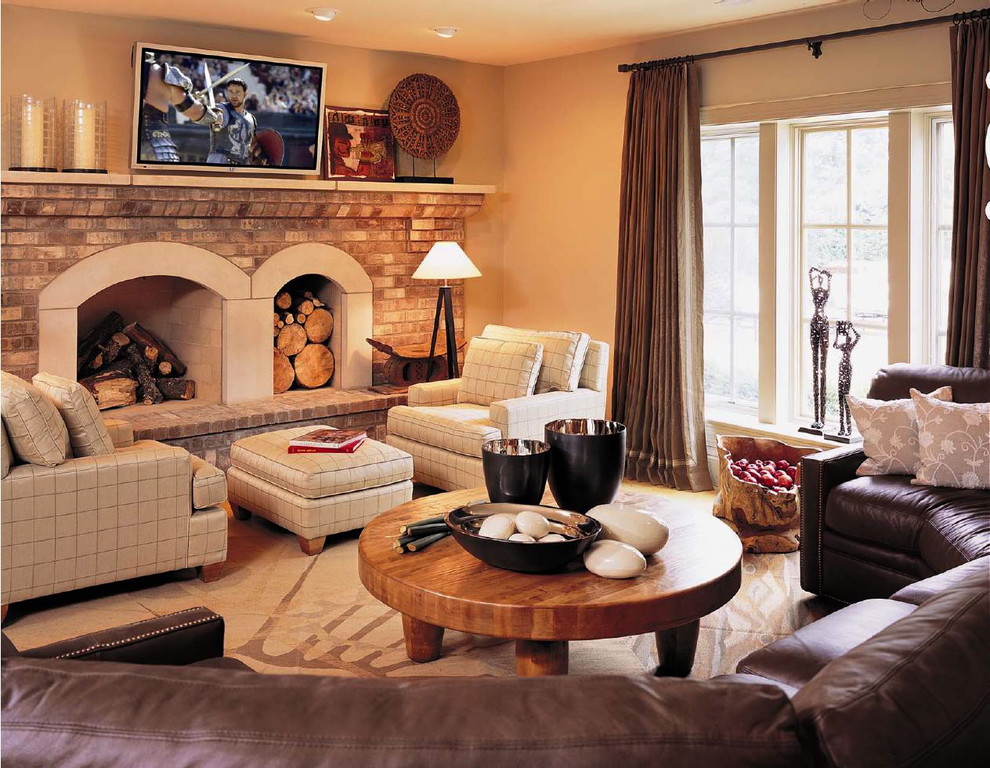 Example of a classic family room design in Indianapolis