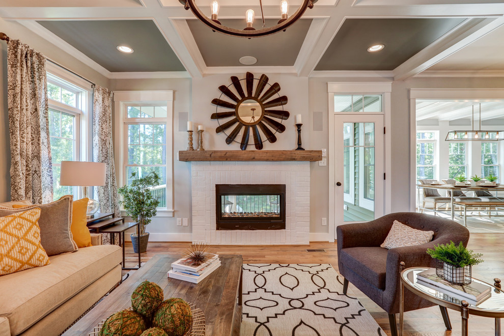 Example of a country family room design in Richmond