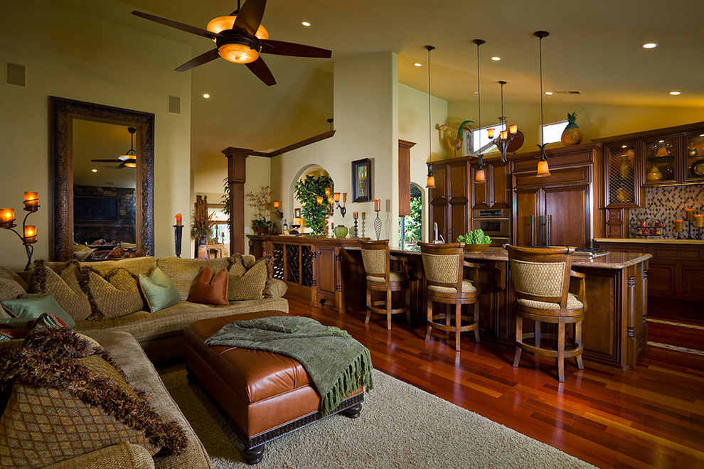 Example of an eclectic family room design in San Diego