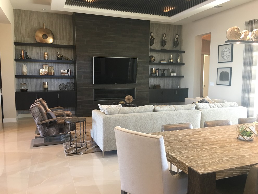 Example of a trendy family room design in Las Vegas