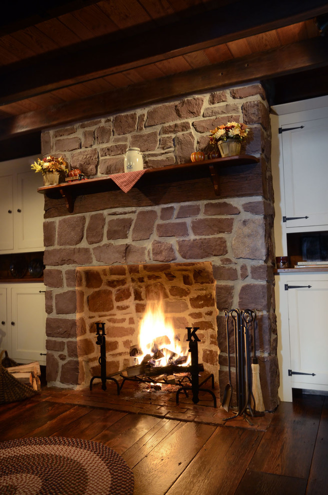 Country Stone Fireplace